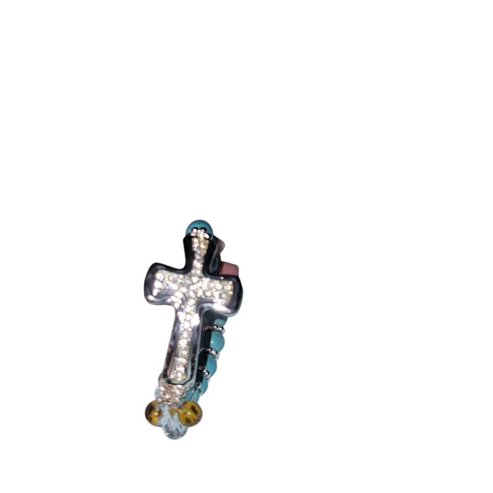 Stretchy cross bracelet with Beads - Picture 4 of 5
